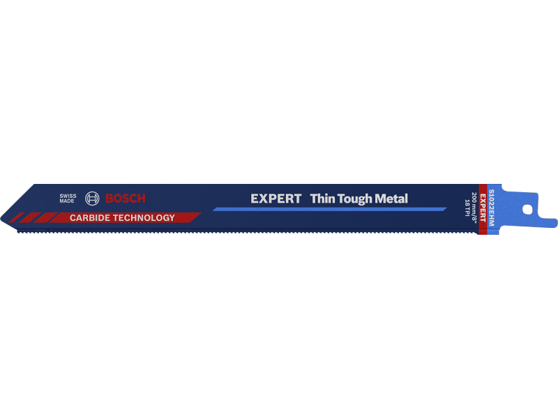 List Bosch za sabljasto žago EXPERT ‘Thin Tough Metal’ S 1022 EHMt, 200mm, 18TPI, za cevi, 2608900363